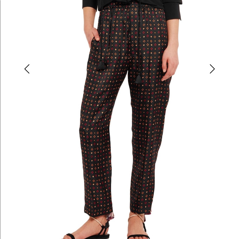 Isabel Marant S Silk Dot Printed Pants Black